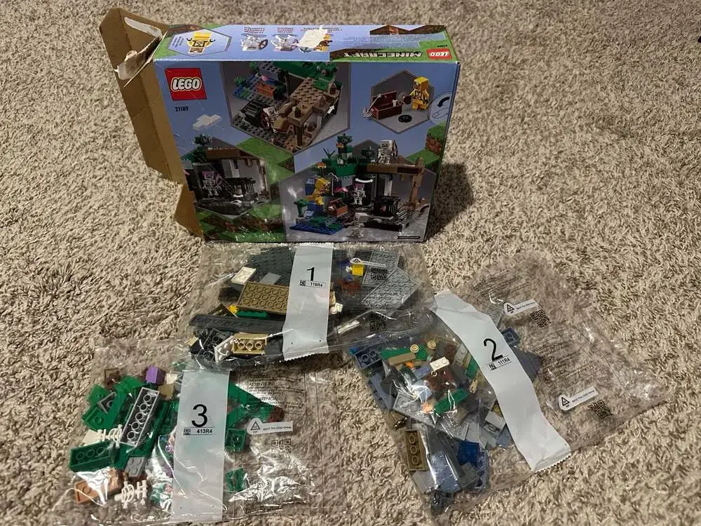 LEGO Minecraft The Skeleton Dungeon Set 21189- open pack 1